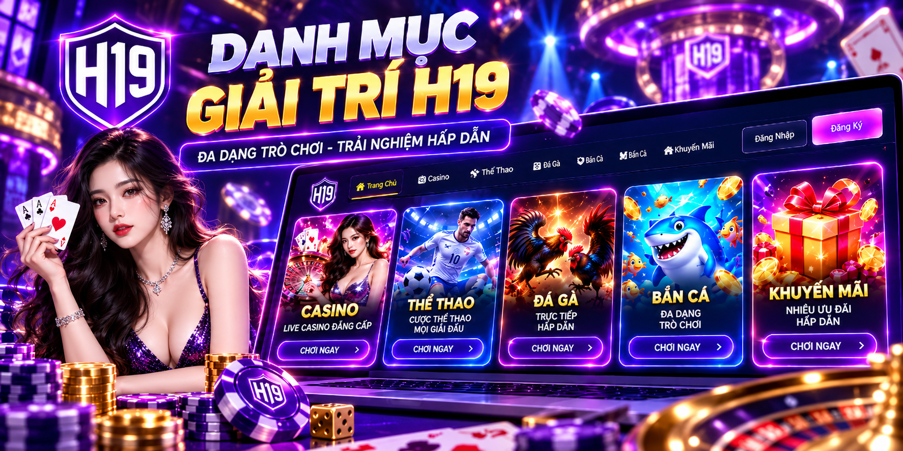 Sáu danh mục giải trí tại trang chủ H19